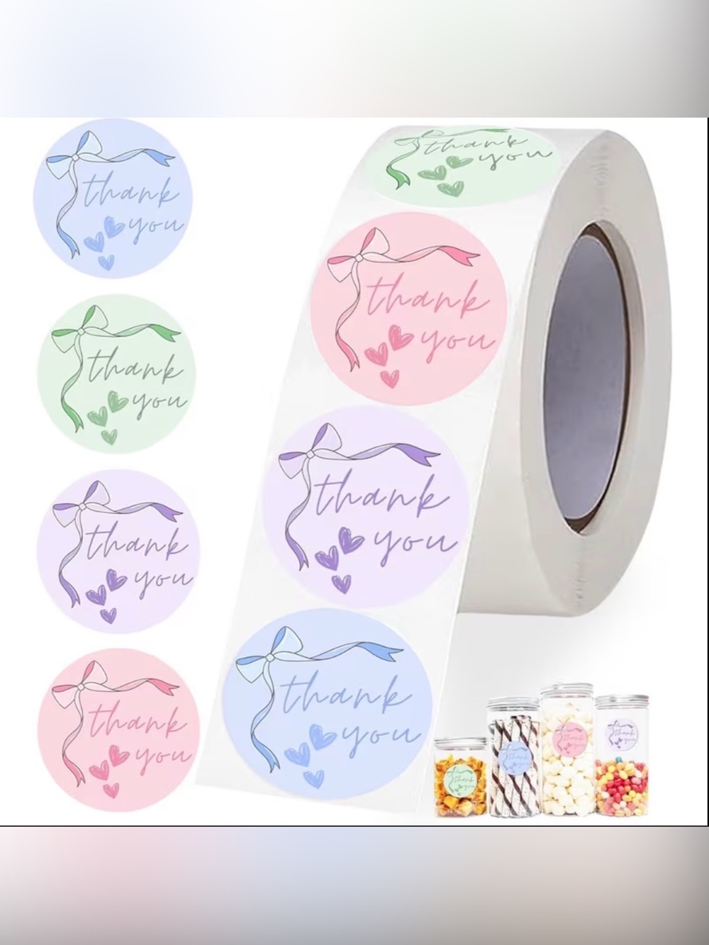 500 pc Thank You Pastel Sticker Labels